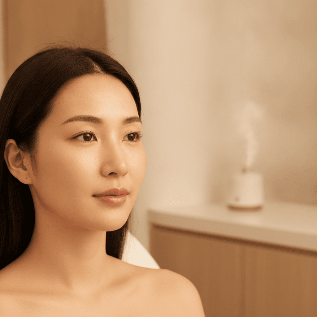Ảnh minh hoạ (AI-generated — Gemini) — Phụ nữ châu Á trong không gian tư vấn thẩm mỹ