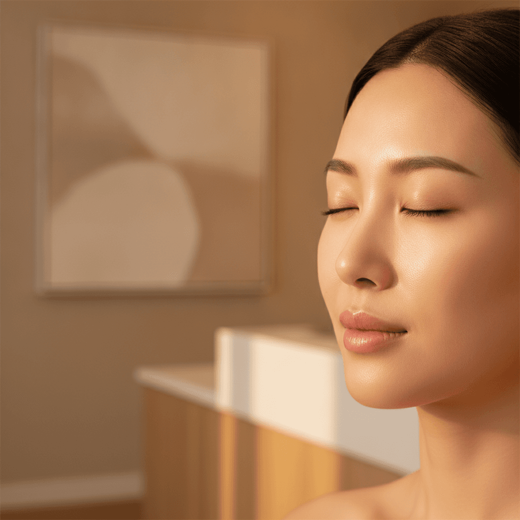 Ảnh minh hoạ (AI-generated — Gemini) — Phụ nữ châu Á thư giãn trong ánh sáng ấm