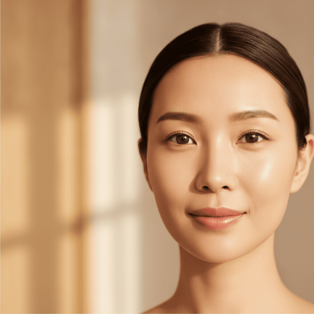 Ảnh minh hoạ (AI-generated — Gemini) — Gương mặt phụ nữ châu Á ở góc nghiêng ba phần tư