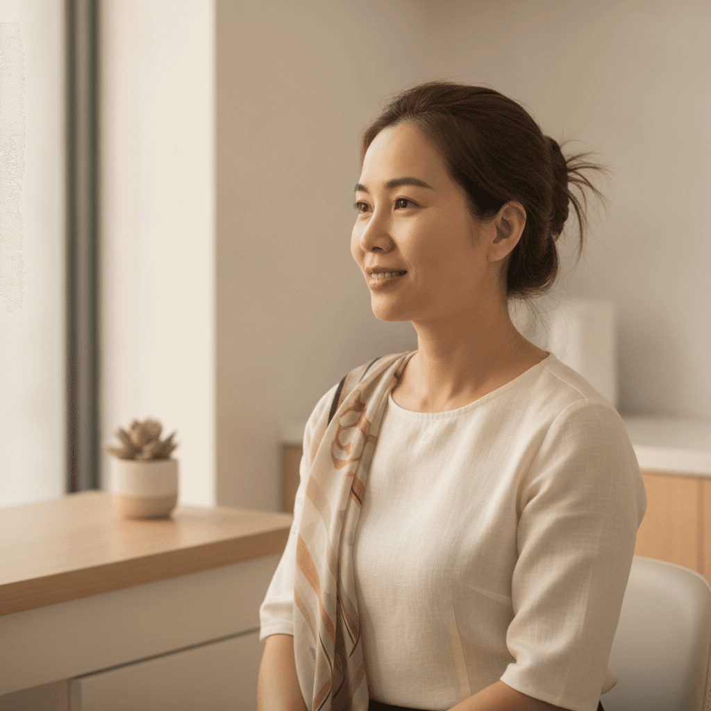 Ảnh minh hoạ (AI-generated — Gemini) — Phụ nữ Việt Nam tại phòng tư vấn thẩm mỹ